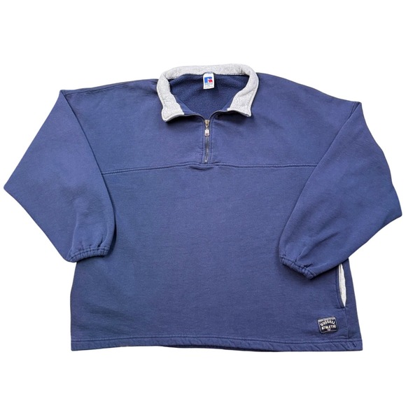 Russell Athletic Other - Vintage Russell Athletic Quarter Zip Sweatshirt USA Navy Blue XXL 90s